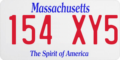 MA license plate 154XY5