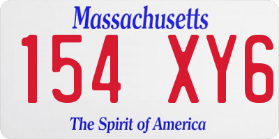 MA license plate 154XY6