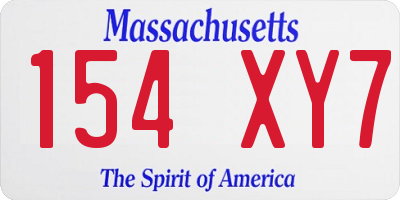MA license plate 154XY7