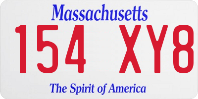 MA license plate 154XY8