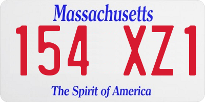 MA license plate 154XZ1