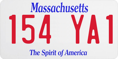 MA license plate 154YA1