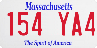 MA license plate 154YA4