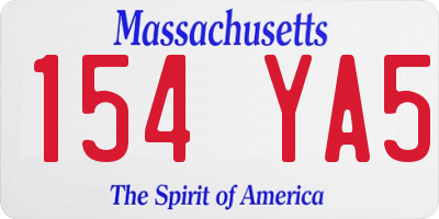MA license plate 154YA5
