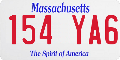 MA license plate 154YA6