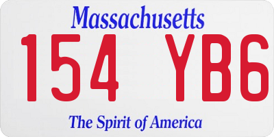 MA license plate 154YB6