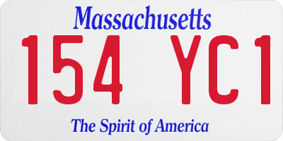 MA license plate 154YC1