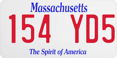 MA license plate 154YD5