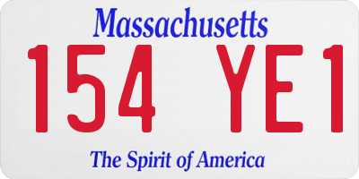 MA license plate 154YE1