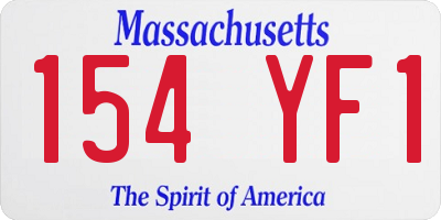 MA license plate 154YF1