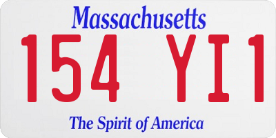 MA license plate 154YI1