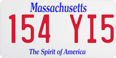 MA license plate 154YI5