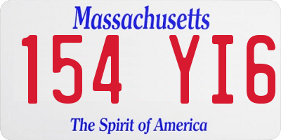 MA license plate 154YI6