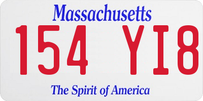 MA license plate 154YI8