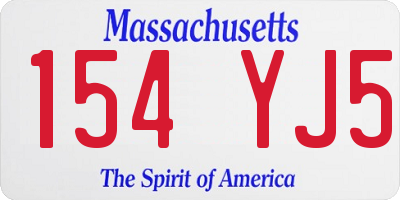 MA license plate 154YJ5