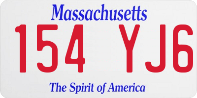 MA license plate 154YJ6