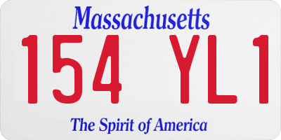 MA license plate 154YL1