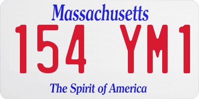 MA license plate 154YM1