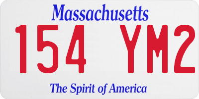 MA license plate 154YM2