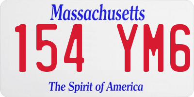 MA license plate 154YM6