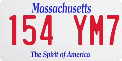 MA license plate 154YM7