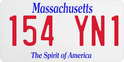 MA license plate 154YN1
