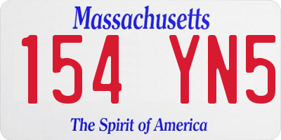 MA license plate 154YN5