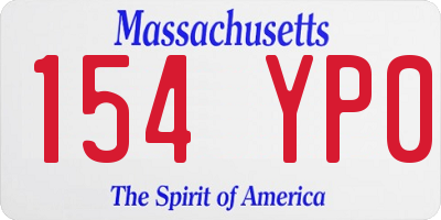 MA license plate 154YP0