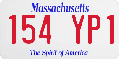MA license plate 154YP1
