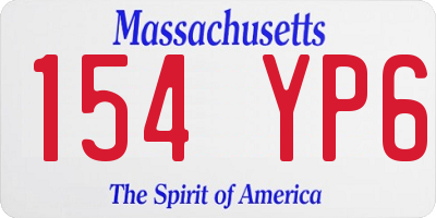 MA license plate 154YP6