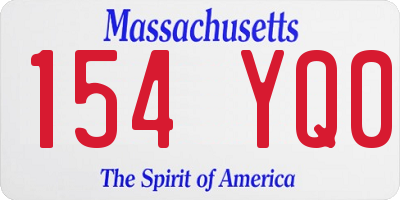 MA license plate 154YQ0