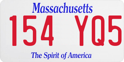 MA license plate 154YQ5