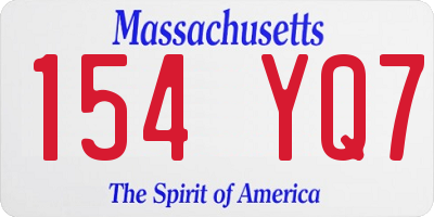 MA license plate 154YQ7