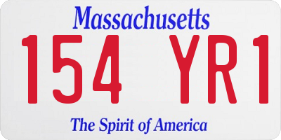 MA license plate 154YR1