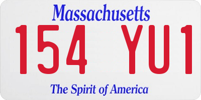 MA license plate 154YU1