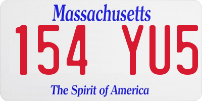 MA license plate 154YU5
