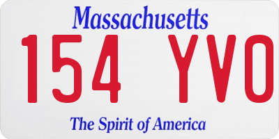 MA license plate 154YV0