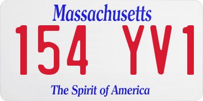 MA license plate 154YV1