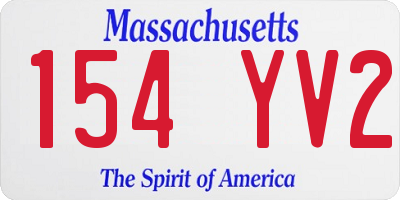 MA license plate 154YV2