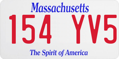 MA license plate 154YV5