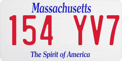 MA license plate 154YV7