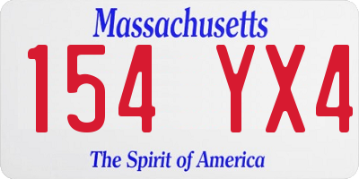 MA license plate 154YX4
