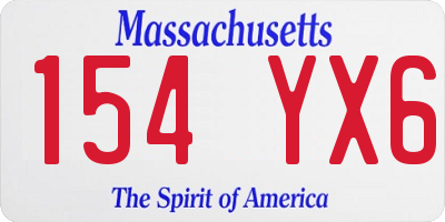 MA license plate 154YX6