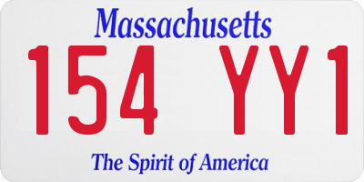 MA license plate 154YY1