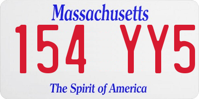 MA license plate 154YY5
