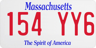 MA license plate 154YY6