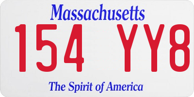 MA license plate 154YY8