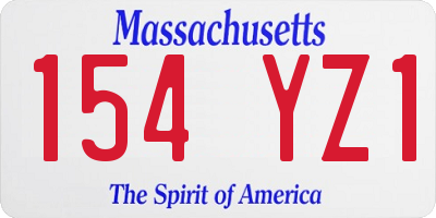 MA license plate 154YZ1