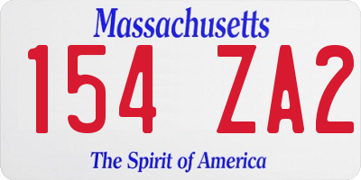 MA license plate 154ZA2
