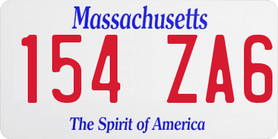 MA license plate 154ZA6